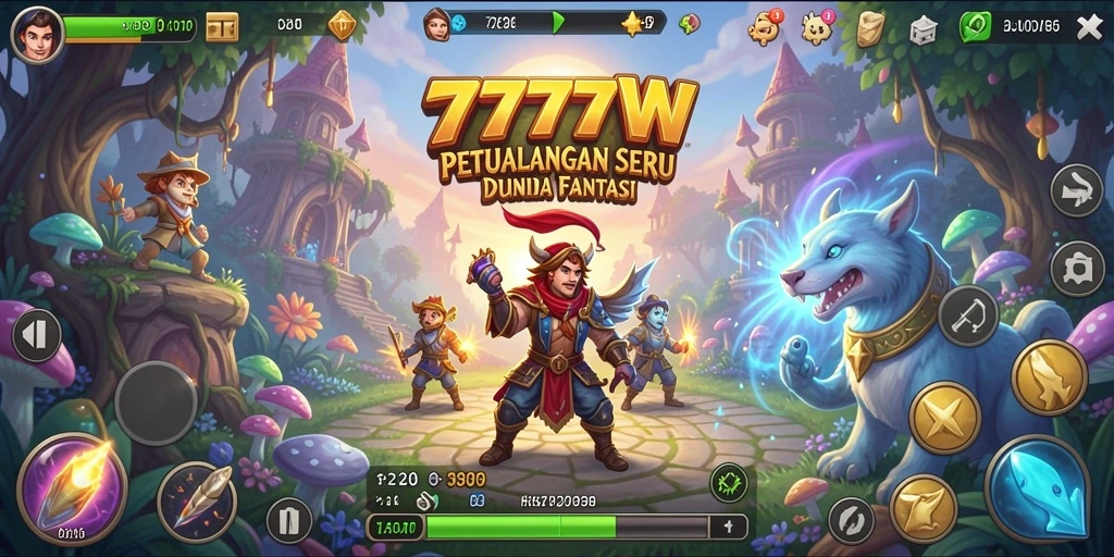 Screenshot gameplay 7777W menunjukkan aksi mendebarkan di dunia petualangan.