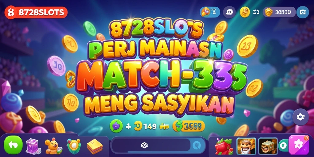 Tampilan gameplay seru dari 8728SLOTS dalam aksi Match-3.