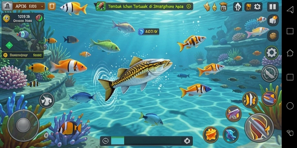 Gameplay seru API36 dengan aksi menembak ikan yang menarik.
