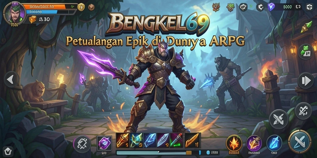 Screenshot gameplay BENGKEL69 yang menampilkan pertarungan seru dan lingkungan yang indah.