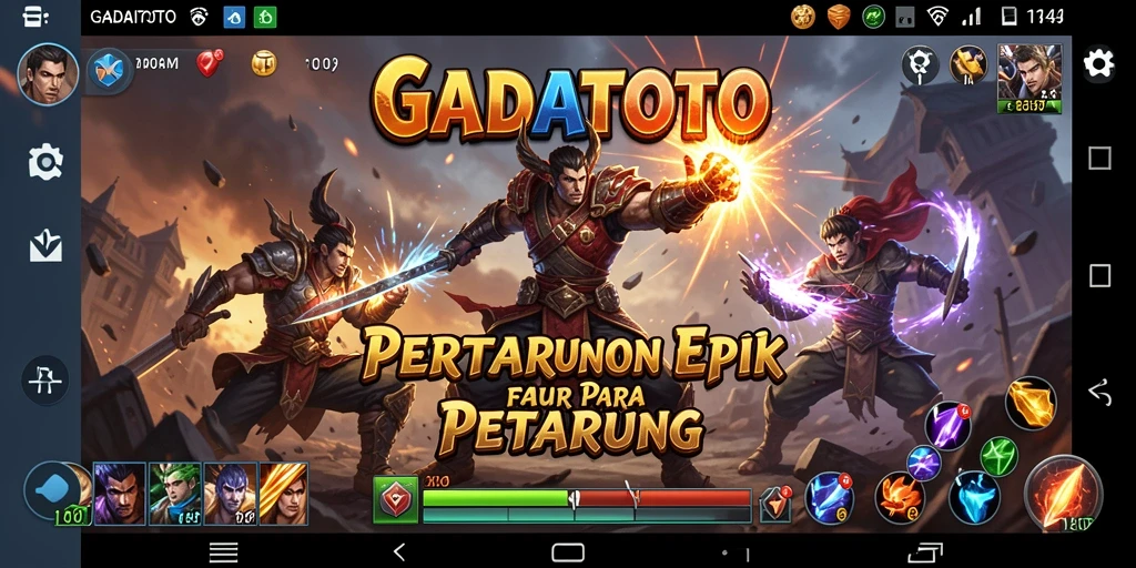 Gameplay GADAITOTO yang penuh aksi pertarungan.