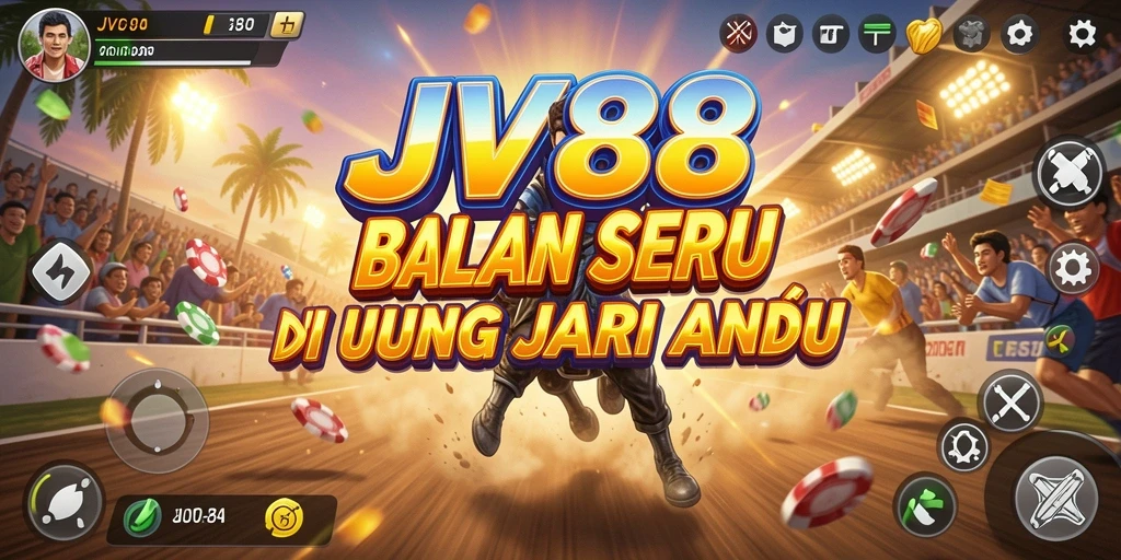 Screenshot gameplay JV88 menunjukkan balapan seru dengan grafis menakjubkan.