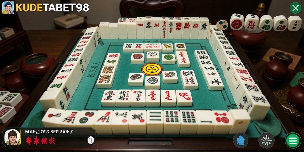 Tampilan gameplay Mahjong yang mendebarkan di KUDETABET98.