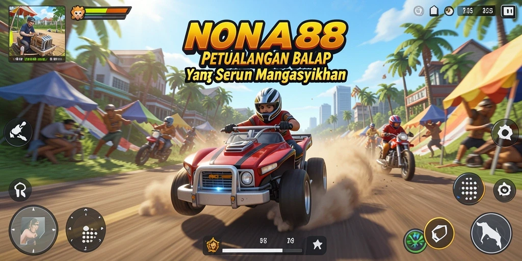 Screenshot gameplay balap yang mendebarkan di NONA88.