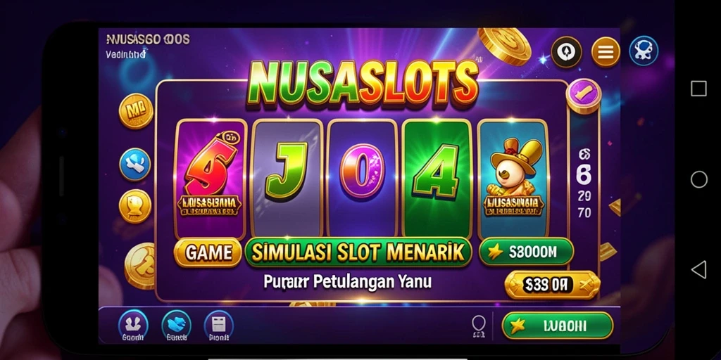 Screenshot gameplay NUSASLOTS menampilkan mesin slot dengan efek visual yang menarik.