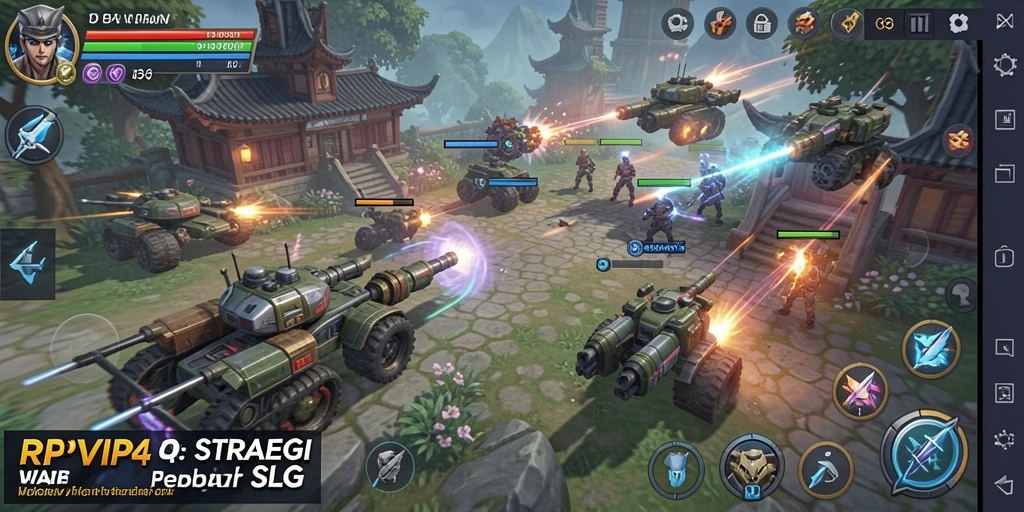 Screenshot gameplay RPVIP4 menampilkan pertempuran strategis yang mendebarkan.