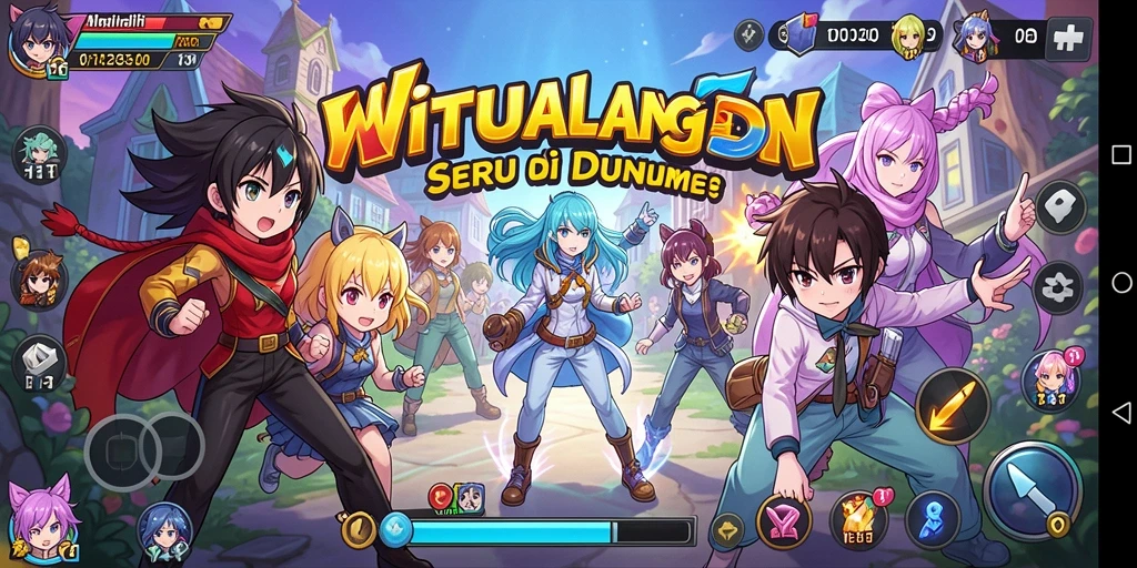 Tangkapan layar dari gameplay seru WINIDN dengan karakter anime.